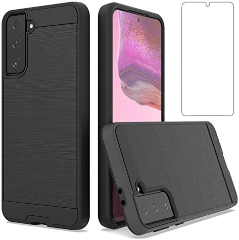 Asuwish Phone Case For Samsung Galaxy S21 Plus 5g Tempered Glass Screen Protector Slim Armor Samsungs21plus S21 5g S21pluscase Samsungs21 S21 S21 Case Black