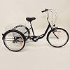 Driewieler voor volwassenen, 3 wielen, senioren, fiets, volwassenen, driewieler met mand en koplamp, 24 inch, 3 wielen…