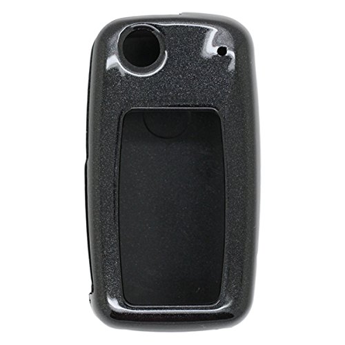 BROVACS Paint Metallic Colour Shell Cover ABS Hard Case Holder Compatible with VOLKSWAGEN PASSAT SKODA SEAT Flip Remote Key Fob SV0801 Black