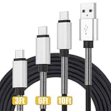 USB C Cable, (3ft2, 6ft2, 10ft2) USB A to USB-C Fast Charger Nylon Braided Charging Cord Compatible with Samsung Galaxy Note 9 S9 S8 Plus Note 8, LG V30 G6 G5, Pixel, Google Pixel