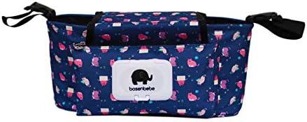 Rmeet Buggy Organiser Pram Bag,Large Capacity Baby Stroller Storage Bag Waterproof Universal Hanging Diaper Bag with Pocket for Pushchair Bottle Holder Portable