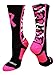 MadSportsStuff Pink Ribbon Breast Cancer Awareness Camo Athletic Crew Socks (Multiple Colors)