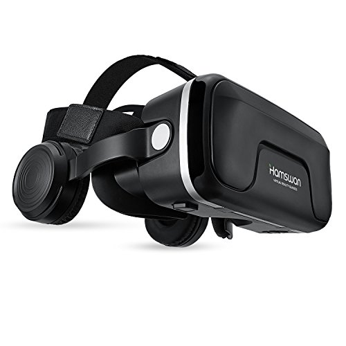 UPC 601629859866, HAMSWAN G04EA 3D VR Glasses Virtual Reality Glasses with Built-in Headset 120 Degree FOV and Multifunction Button Compatible with iPhone, Samsung and Other 4.0″-6.0″Smartphones