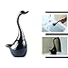 Maelu Unique Creative Swan Design Full-closed Bathroom Toilet Bowl Brush and Holders set With Ceramic Base Cleaning Scrubbing Grips Brush Accessories (White Swan)