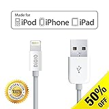 Apple iPhone 6s Charger / iPhone 6 Charger / iPhone 5s / iPhone 5s / iPhone 5 Charger Cord / Charging Cable Cord - Dock Connector USB Charging Cable for iPad Charger for iPad Air / Mini / Retina / 4th Generation Charger, iPod Touch 5th Generation and iPod Nano 7th Generation - 3.3 feet / 1 meter - White - NEW - 8 Pin Lightning USB Charging and Sync Dock Connector Data Cable - 1 Year Replacement Warranty - 50% Discount - Buy Now