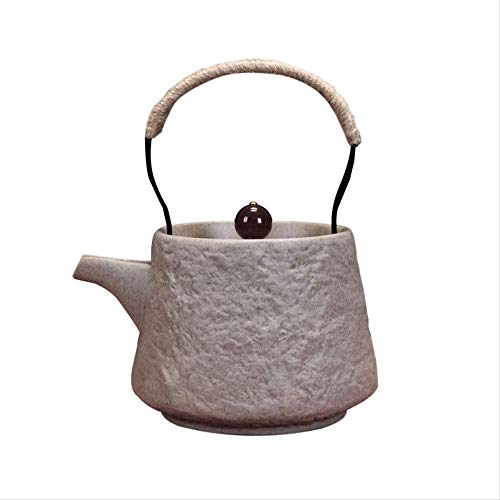 Oolong Teekanne im Retro-Stil, Steingut, groß, 260 ml, kreatives Teeset, Keramik-Stil, Balkenform, Steinmuster, Samowar