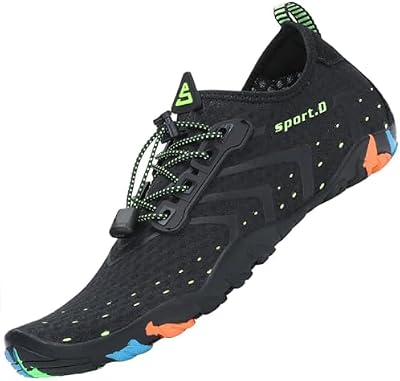 Escarpines Hombre Mujer Zapatillas de Agua Antideslizantes Zapatos de Agua Secado Rápido Zapatillas Playa Calzado para Natacion Surf Acuaticas Piscina St.1 Negro Gr.42 EU
