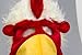 jAc unisex adult Velvet Chicken costume headwear and hats, Red/White/Yellow, Medium US