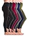 Homma 6-Pack Fleece Lined Thick Brushed Leggings Thights (S/M/L, Black x2/Olive/Burgundy/Navy/Grey)