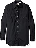 ELY CATTLEMAN Men's Long Sleeve Solid Western Shirt Black Large