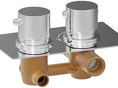 BBSLT- Concealed Thermostatic Shower Valve Mixer Tap Round 2 Dial 2 Way