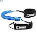 Own the Wave 'Nemesis' Premium 10' Stand Up Paddle Leash Coiled - Stainless Steel Double Swivels and Triple Rail Savers - for Paddleboarding and Surfing (Blue)