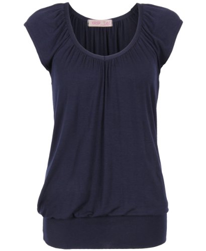 7604-nvy-18 (solid short sleeve pleated top, navy),[us …