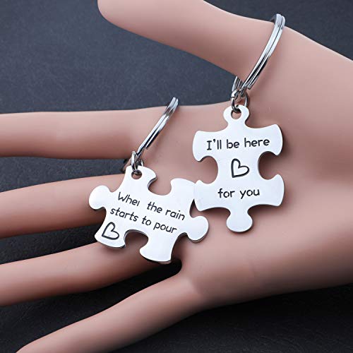 EIGSO I'll Be There for You When The Rain Starts to Pour Puzzle Keychain Set Friends TV Show Inspired Keychain Gift for BFF Boyfriend for Couples (When The rain Starts KR)