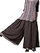Mordenmiss Women's Wide Leg Pants Cotton Two-Layer Ankle Capris Trousers