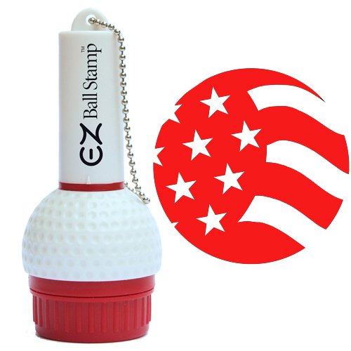 EZBallStamp Golf Ball Stamp - Red USA Flag