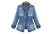 Womens Casual Classic Denim Lapel Long Sleeve Slim Jean Outwear Jacket Coat 5XL