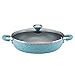 Paula Deen Signature Nonstick Chicken Frying Pan / Fry Pan / Skillet with Side Handles - 12 Inch, Aqua Speckle Blue