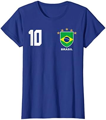 Womens Brasil Brazil Futebol Soccer Jersey T-Shirt Medium Royal Blue