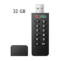 Encrypted USB Drive, INNÔPLUS Secure Flash Drive 256-bit 32 GB, U Disk USB 2.0, Hardware Password Memory Stick for Personal Protection, Aluminum Shell with FIPS Validated, Military Encryption Keypad