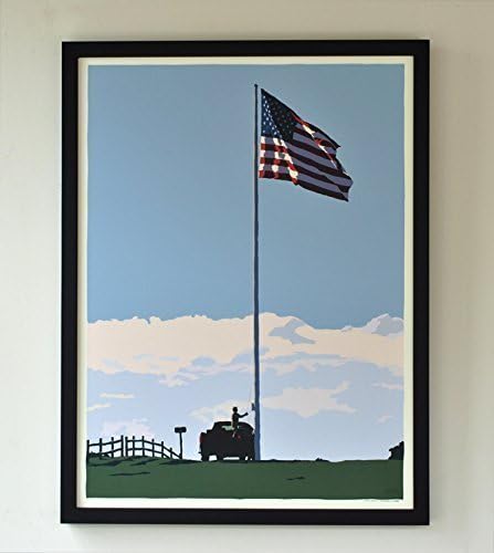 Flag at Fort Williams Framed Print (18x24 Giclee Poster, Wall Decor Art)
