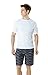 TM-MSS01-WHT_Large Tesla Men's UPF 50+Swim Shirt Loose-Fit Swim Tee Rashguard Top MSS01