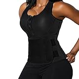 Lelinta Neoprene Sauna Suit - Sauna Tank Top Vest with Adjustable Shaper Trainer Belt