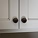 MP 26 Beautiful Cabinet knobs Flat Black (26) Pack - Round Solid Metal knobs - Free Hardware Screws for Doors and Drawers - 1-1/4