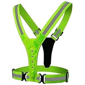 AIUII 2 stukken Led-veiligheidsvest, reflecterend vest, hoge zichtbaarheid, outdoor, veiligheidsvest, verstelbaar, voor…