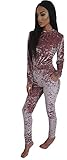 Longwu Pleuche Women Long Sleeve Rompers Jumpsuit Bodycon Trousers Clubwear