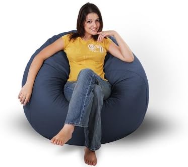 King Beany - Classic Vinyl Bean Bag Chairs - Navy Blue - Large