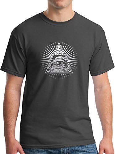 Eye Of Providence TShirt Free Mason Illuminati T-Shirt Occult Tee SP Charcoal XXL