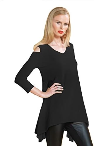 Clara Sunwoo Open Shoulder Tunic in Black T202L1
