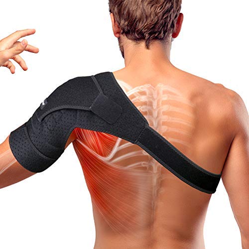 Thx4COPPER Magnetic Shoulder Brace, Compression Support Wrap Belt, Adjustable Stabilizer,Arm Injury Prevention for Dislocated AC Joint, Labrum Tear, Pain, Arthritis, Bursitis, Scapula Tendonitis，LL