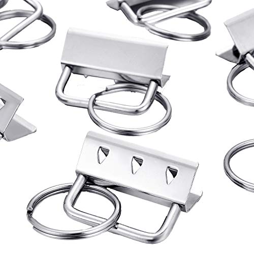 SATINIOR 40 Pieces Key Fob Hardware Key Chain Fob Wristlet Hardware with Key Ring for Lanyard (1.25 Inch)