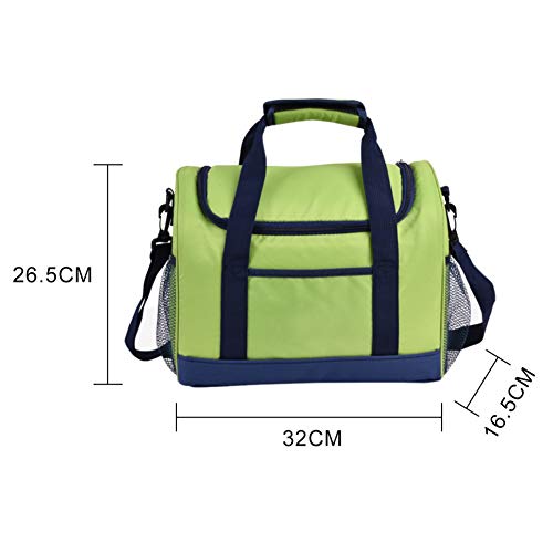 Wingbind Large Family Cool Bags Insulated Waterproof Food Carrying Cooler Bag Portable Shoulder Strap Drinks Carrier BBQ Camping Picnic,Green 14L