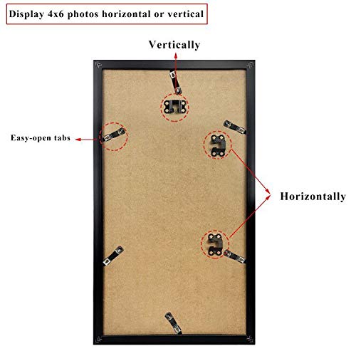QUTREY 4x6 Black Collage Picture Frames Set of 2, 8 Openings Matted