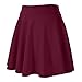 Urban CoCo Women's Basic Versatile Stretchy Flared Casual Mini Skater Skirt (Medium, Wine Red)