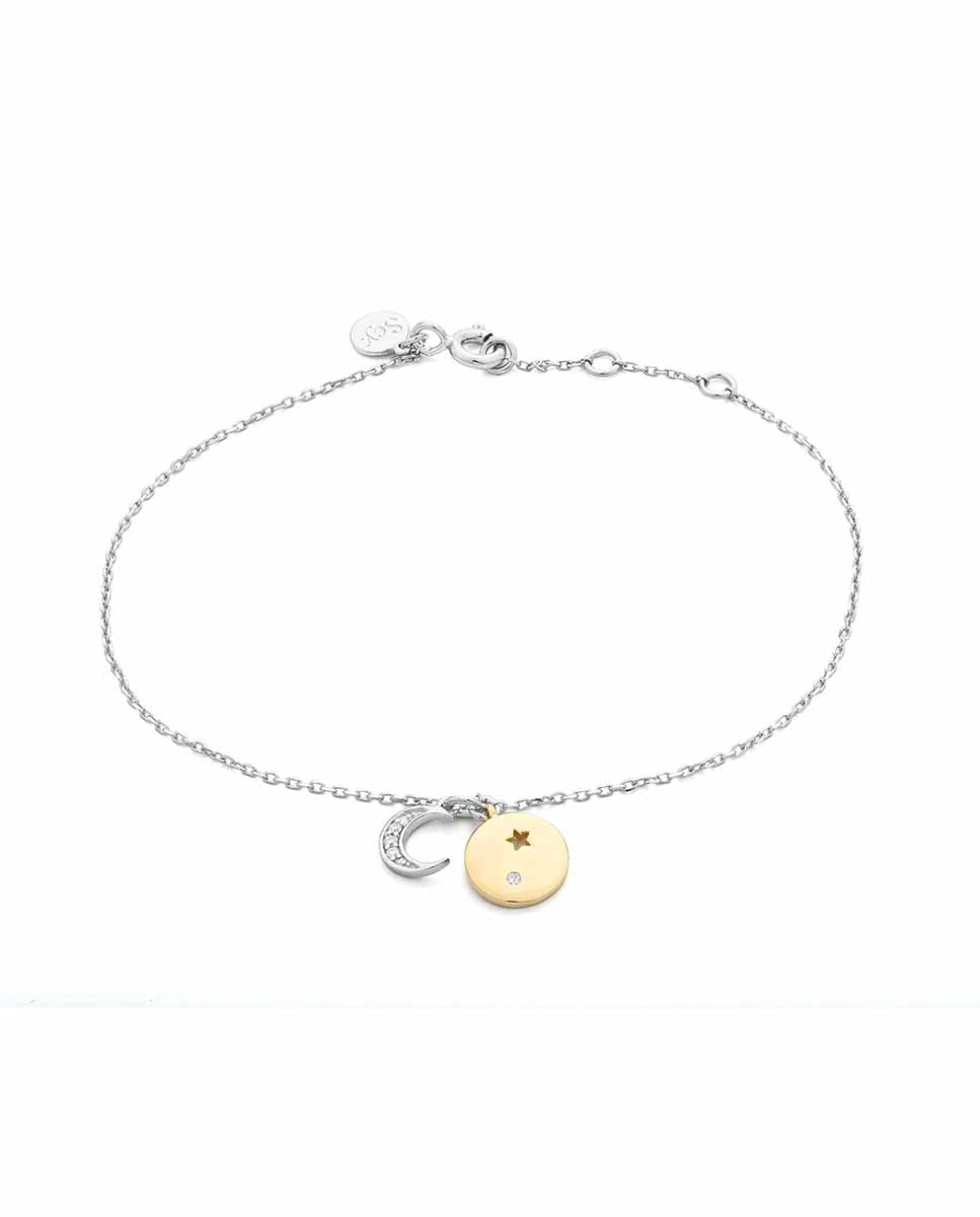 SECRECY MOON Women's Bracelet 925 Sterling Silver 18K Gold