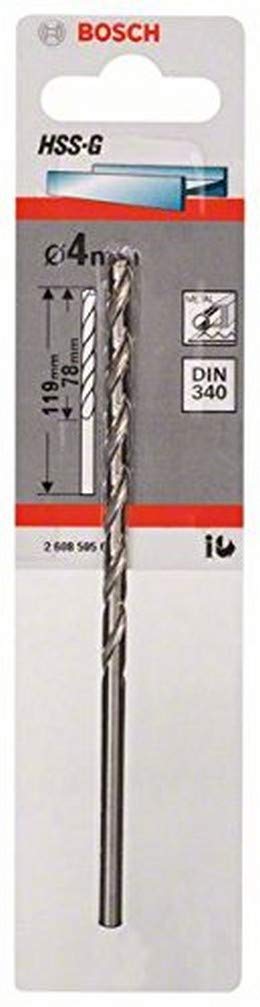 Bosch Professional 1x HSS-G Metal Drill Bit (for metal, Ø 4 mm, Robust Line, Accessory Drill Driver)