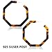 Enameljewelries Hoop Earrings Statement Acrylic Lucite Resin Round Circle Hoop Earrings with 925 Sterling Silver Post Bohemian Tortoise Shell Earrings for Women