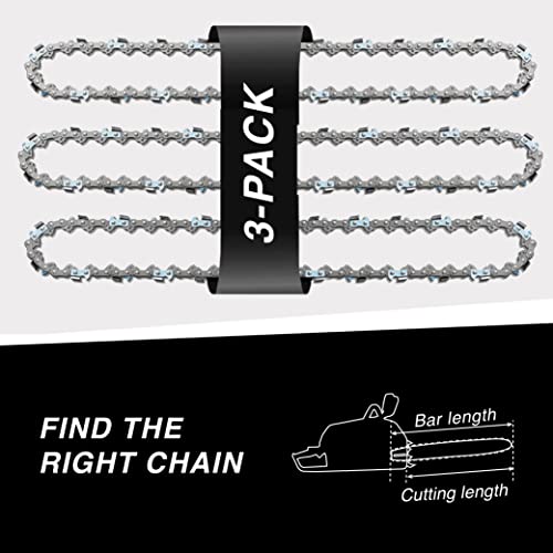 3 Pack tallox 14 inch chainsaw chains 3/8 LP .043 Inch 52 drive links