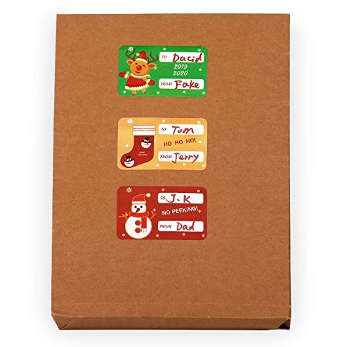 Methdic Christmas Name Tags Stickers for Gift Self Adhesive 120 Labels