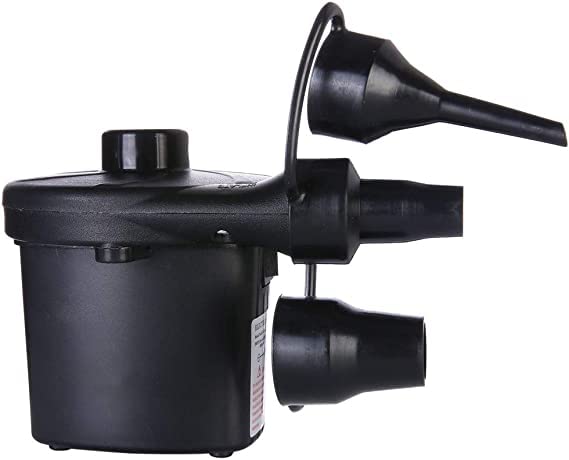 Raxter Electric Pump for Inflatables Quick Inflator Pump for Air Mattress Air Bed Paddling Pool Swimming Ring Camping Inflatables Inflate Deflate Pump with 3 Nozzles