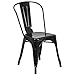 Flash Furniture Luke Commercial Grade 4 Pack Black Metal Indoor-Outdoor Stackable Chair