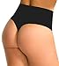 FIRSTLIKE Women Waist Cincher Girdle Tummy Slimmer Sexy Thong Panty Shapewear Black
