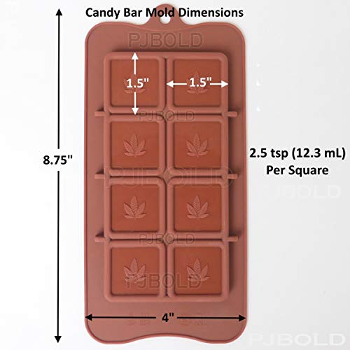 Marijuana Leaf Chocolate Bar Silicone Candy Mold Trays, 2 Pack