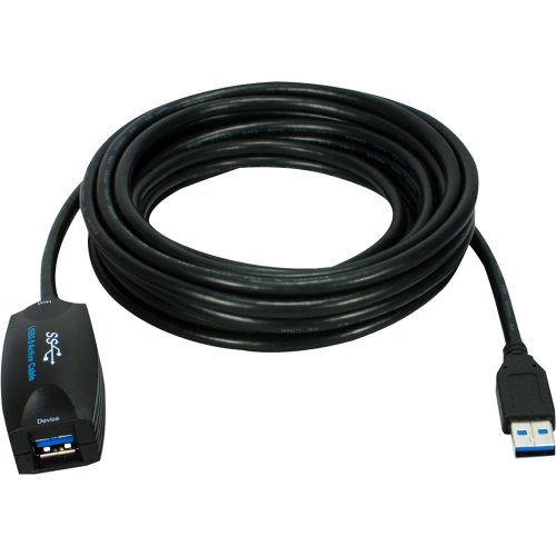 QVS USB extension cable, 16', Black (USB3-RPTR)
