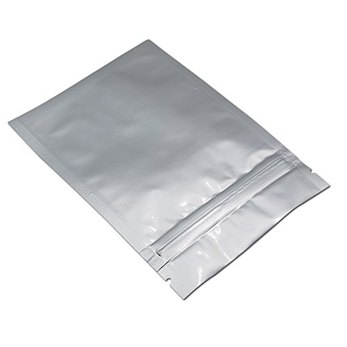 100 Pack - Multi Colors Clear Front 3.9mil Mylar Ziplock Heat Seal Bag Aluminum Foil Smell Proof Pouch Long Term Food Storage Bag Resealable Zipper Soap Cosmetic Sample 2.9"x3.9" (Silver)