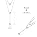 SHEGRACE 925 Sterling Silver Double Layered Necklace, with Three Round AAA Zircon Pendant, 16